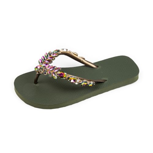 CHANCLAS by simone herrera ADELA MULTICOLOR | handmade | exclusive und einzigartig | Kollektion 2024 (olive, EU Schuhgrößensystem, Erwachsene, Damen, Numerisch (von/bis), M, 37, 38) von CHANCLAS by simone herrera