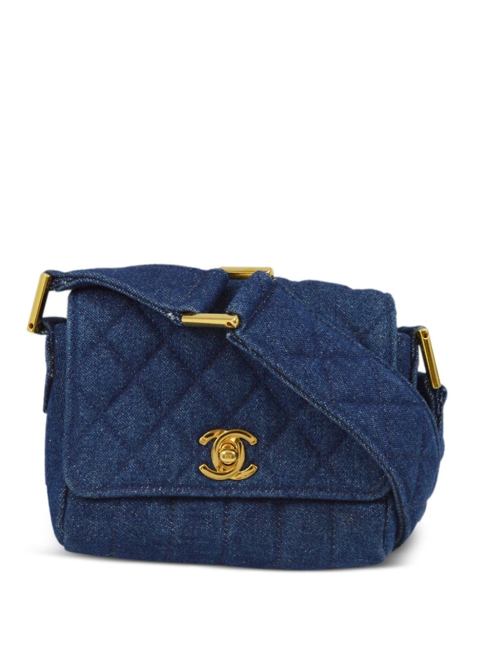 CHANEL Pre-Owned 1990 Straight Flap Schultertasche - Blau von CHANEL Pre-Owned