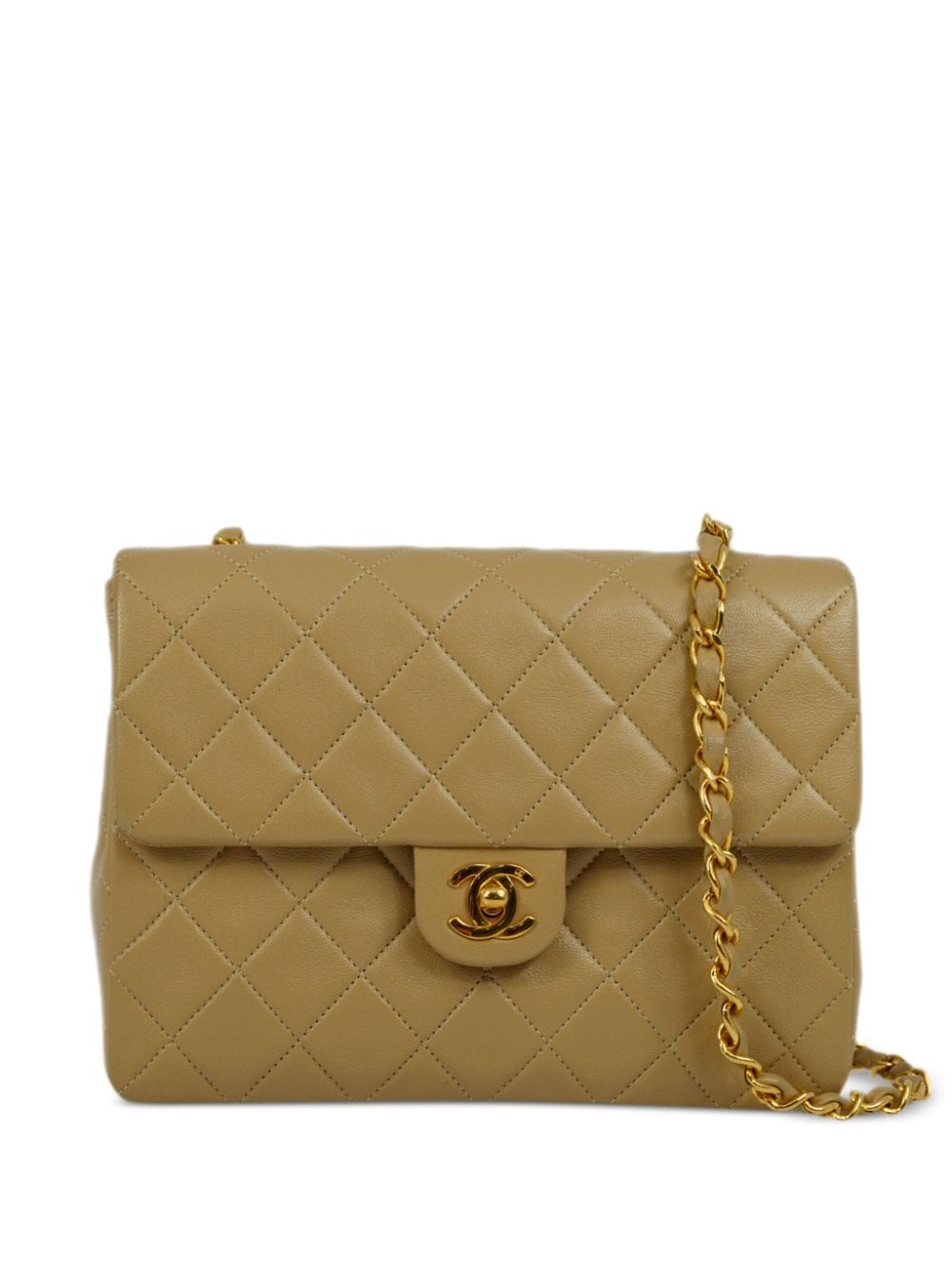 CHANEL Pre-Owned 1990 eckige Classic Flap Schultertasche - Nude von CHANEL Pre-Owned