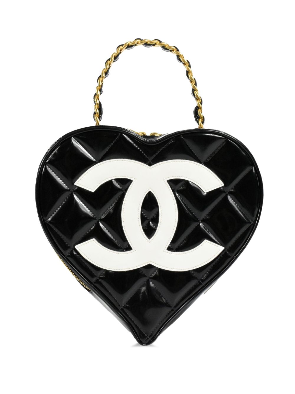 CHANEL Pre-Owned Gesteppte 1995 CC Heart Kosmetiktasche - Schwarz von CHANEL Pre-Owned