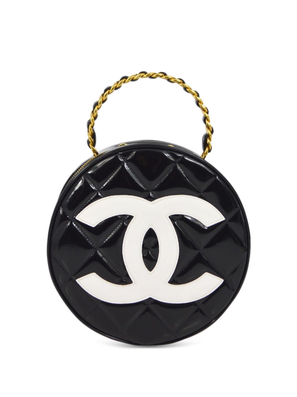 CHANEL Pre-Owned 1995 gesteppte Kosmetiktasche mit Henkel - Schwarz von CHANEL Pre-Owned