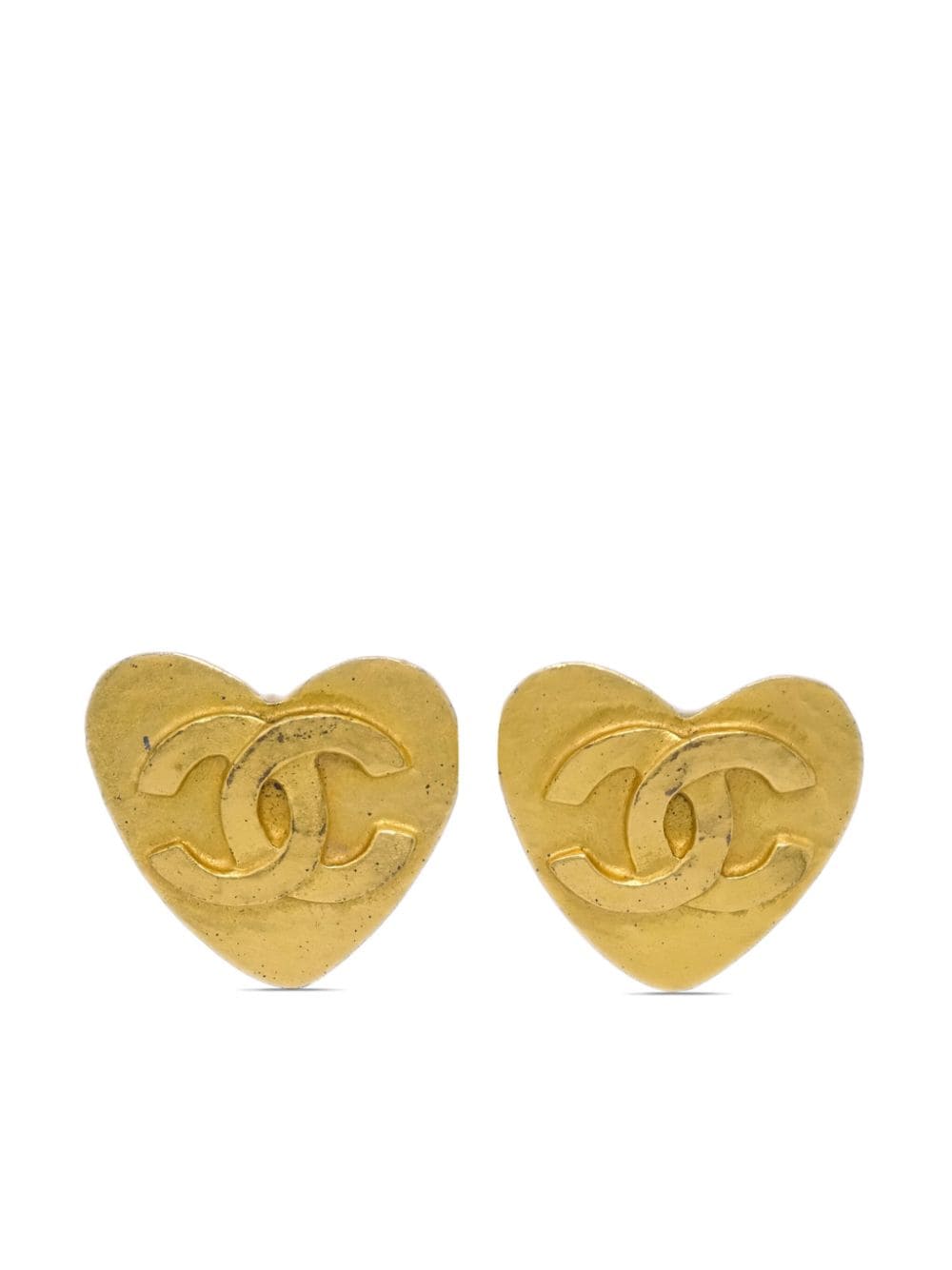 CHANEL Pre-Owned 1995 pre-owned Ohrclips in Herzform mit CC-Motiv - Gold von CHANEL Pre-Owned