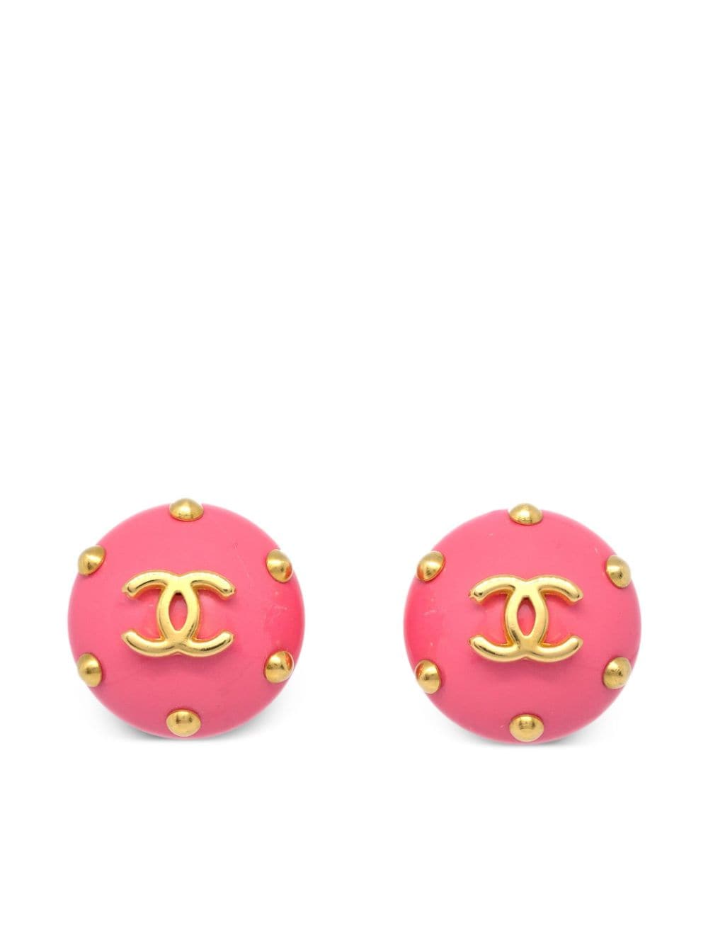 CHANEL Pre-Owned 1996 pre-owned CC-Ohrclips - Rosa von CHANEL Pre-Owned