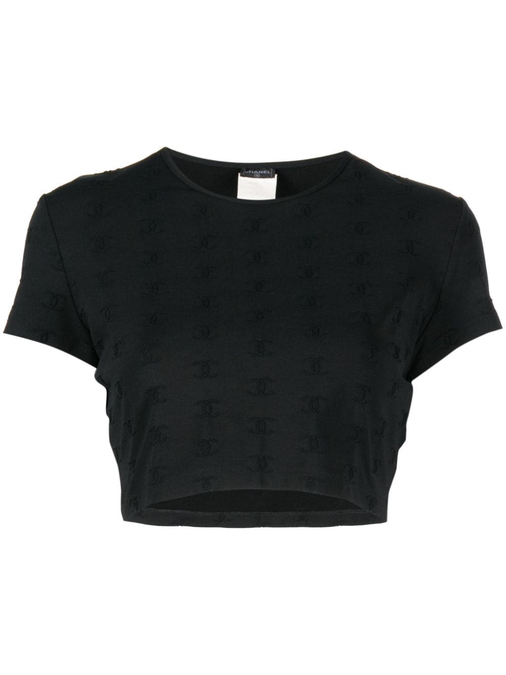 CHANEL Pre-Owned 1997 Cropped-T-Shirt mit CC - Schwarz von CHANEL Pre-Owned