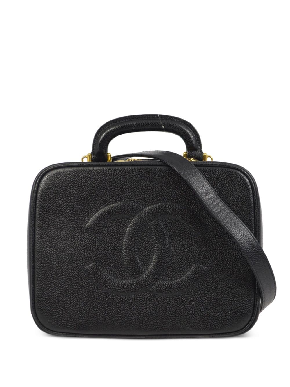 CHANEL Pre-Owned 1997 pre-owned Kosmetiktasche mit CC-Steppung - Schwarz von CHANEL Pre-Owned