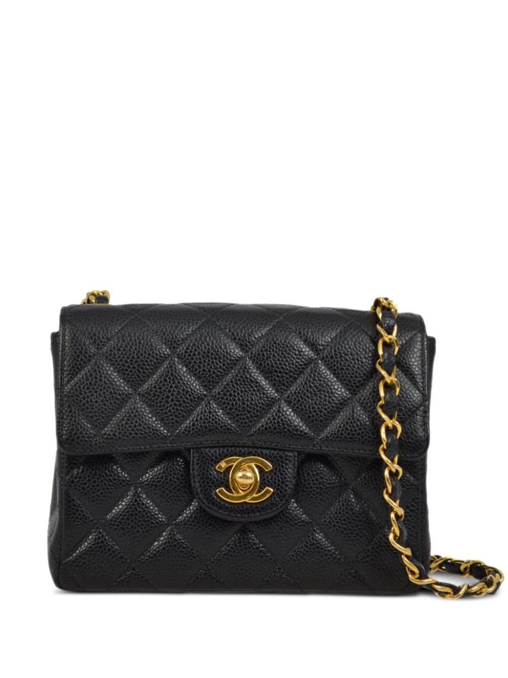 CHANEL Pre-Owned 2000 pre-owned mini Classic Square Flap Schultertasche - Schwarz von CHANEL Pre-Owned