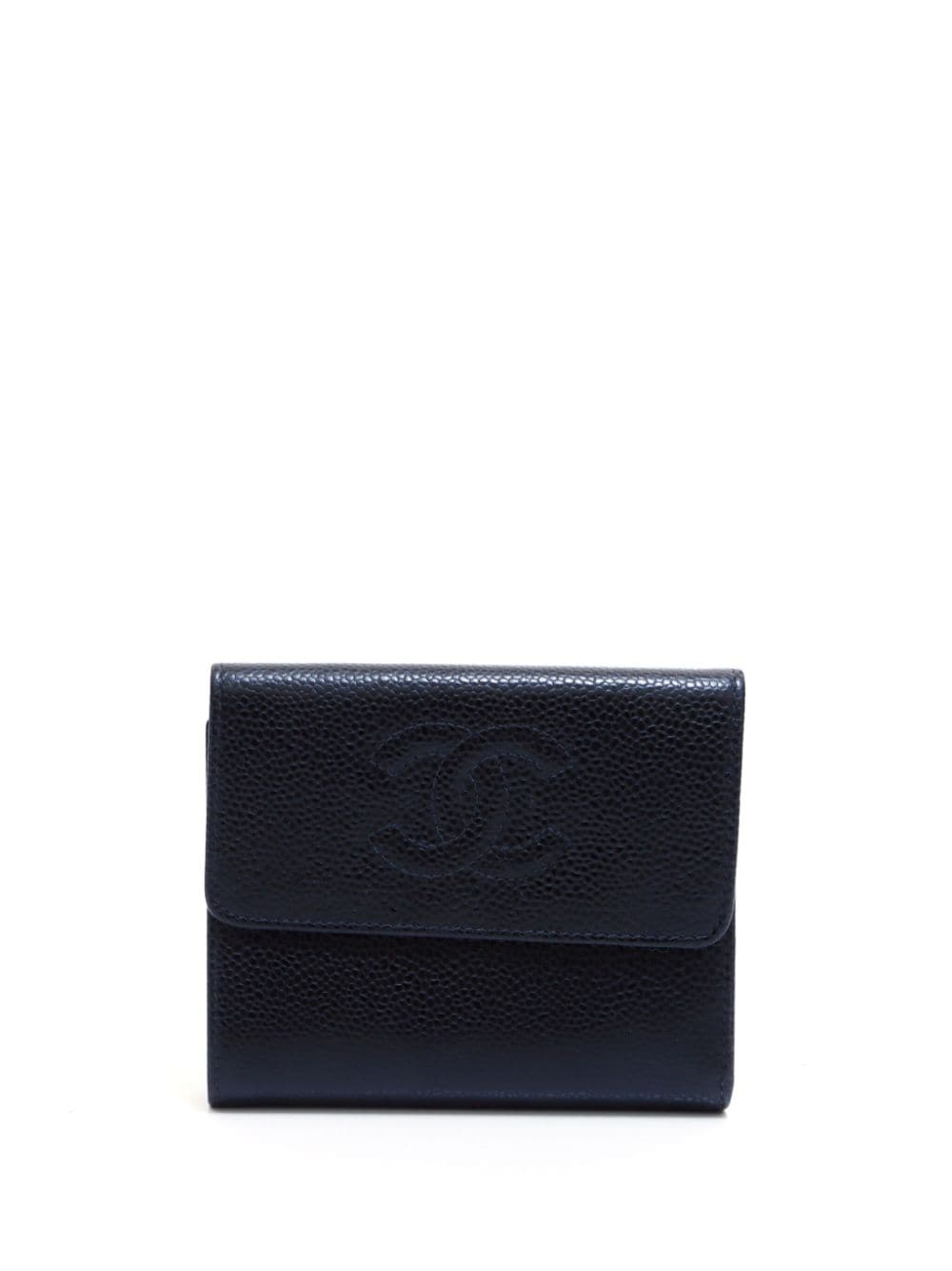 CHANEL Pre-Owned 2003-2004 kompaktes Portemonnaie mit CC-Steppung - Schwarz von CHANEL Pre-Owned