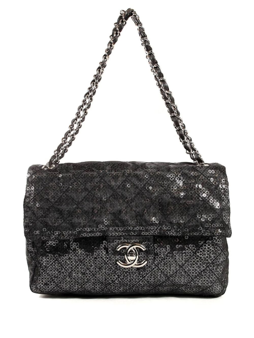 CHANEL Pre-Owned 2009 Jumbo Classic Flap Schultertasche - Schwarz von CHANEL Pre-Owned