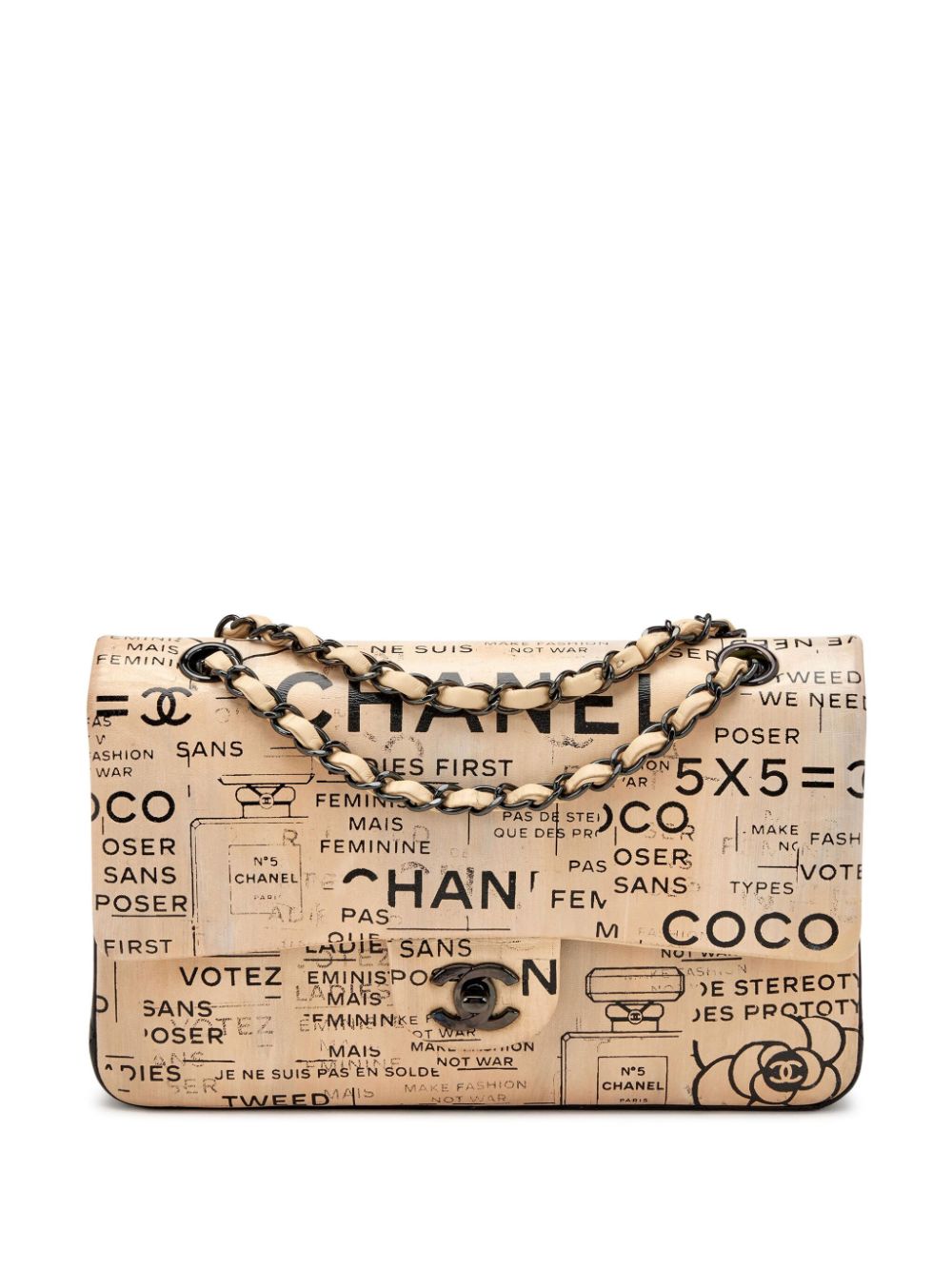 CHANEL Pre-Owned 2016 Newspaper Double Flap Schultertasche - Nude von CHANEL Pre-Owned