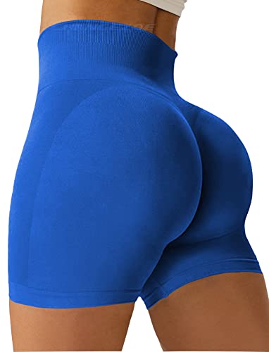 CHANGEZOE Damen Butt Scrunch Workout Shorts Nahtlos Hohe Taille Verstärken Gym Yoga Athletic Booty Shorts, #1 Diva Blue, Mittel von CHANGEZOE