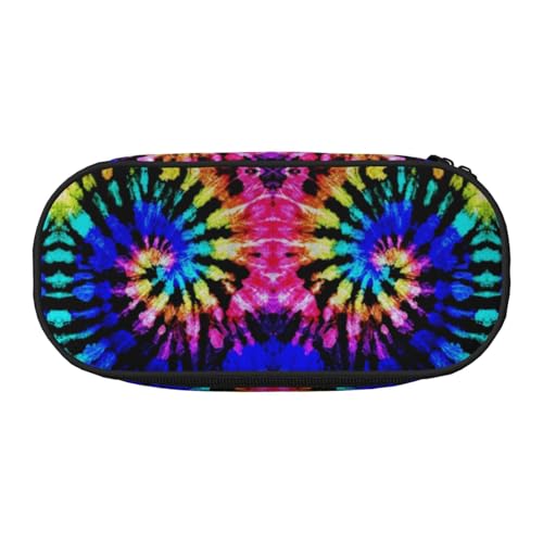 CHANGLEI Batik-Federmäppchen mit doppeltem Reißverschluss und 4 Stiftfächern, Netztasche, bedruckt, leicht, strapazierfähiges Polyester, Federmäppchen für Schule, Büro oder Make-up-Organizer von CHANGLEI