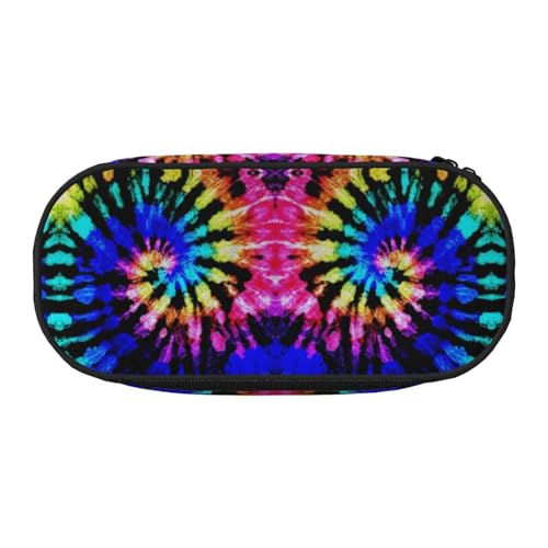 CHANGLEI Batik-Federmäppchen mit doppeltem Reißverschluss und 4 Stiftfächern, Netztasche, bedruckt, leicht, strapazierfähiges Polyester, Federmäppchen für Schule, Büro oder Make-up-Organizer von CHANGLEI