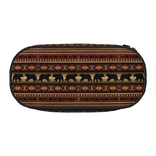 CHANGLEI Bear Federmäppchen mit doppeltem Reißverschluss und 4 Stiftfächern, Netztasche, bedruckt, leicht, strapazierfähiges Polyester, Federmäppchen für Schule, Büro oder Make-up-Organizer von CHANGLEI