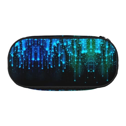 CHANGLEI Blue Line Federmäppchen mit doppeltem Reißverschluss und 4 Stiftfächern, Netztasche, bedruckt, leicht, strapazierfähiges Polyester, Federmäppchen für Schule, Büro oder Make-up-Organizer von CHANGLEI