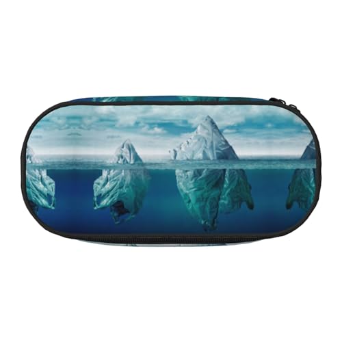 CHANGLEI Blue Sea Federmäppchen mit doppeltem Reißverschluss und 4 Stiftfächern, Netztasche, bedruckt, leicht, strapazierfähiges Polyester, Federmäppchen für Schule, Büro oder Make-up-Organizer von CHANGLEI