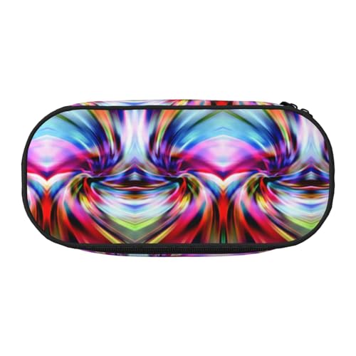 CHANGLEI Buntes Batik-Federmäppchen mit doppeltem Reißverschluss und 4 Stiftfächern, Netztasche, bedruckt, leicht, strapazierfähiges Polyester, Federmäppchen für Schule, Büro oder Make-up-Organizer von CHANGLEI