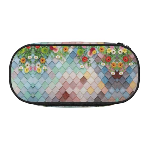 CHANGLEI Buntes Federmäppchen mit doppeltem Reißverschluss und 4 Stiftfächern, Netztasche, bedrucktes, leichtes, strapazierfähiges Polyester-Federmäppchen für Schule, Büro oder Make-up-Organizer von CHANGLEI
