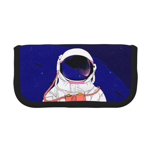 CHANGLEI Cooler Mann in Galaxy, robustes Leinen-Federmäppchen mit Volldruck-Design, doppelter Reißverschluss, schwarzer Rand, kontrastierendes Design, Mehrzweck-Organizer von CHANGLEI