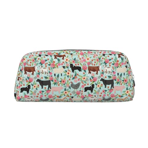 CHANGLEI Federmäppchen aus Leder, Motiv: Bauernhoftiere, personalisierbar, für Mädchen und Jungen, bedruckt, leicht, Schreibwarenetui, silber, Einheitsgröße, Taschen-Organizer CHANGLEI Federmäppchen aus Leder, Motiv: Bauernhoftiere, personalisierbar, für Mädchen und Jungen, bedruckt, leicht, Schreibwarenetui, silber, Einheitsgröße, Taschen-Organizer von CHANGLEI