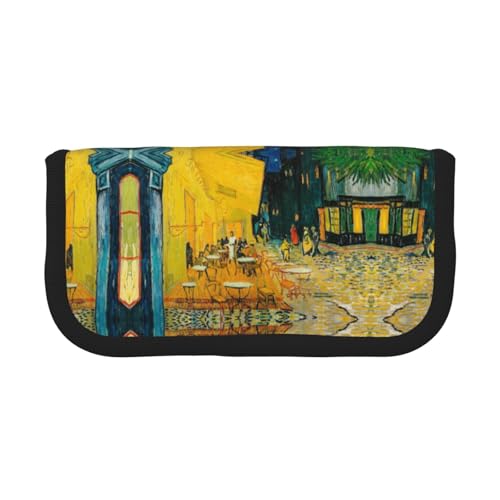 CHANGLEI Federmäppchen aus robustem Segeltuch mit durchgehendem Druck, doppelter Reißverschluss, schwarzer Rand, kontrastierendes Design, Mehrzweck-Organizer von CHANGLEI