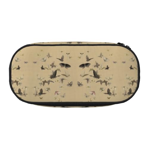 CHANGLEI Federmäppchen mit Schmetterlingsmalerei, Doppelreißverschluss, 4 Stiftfächern, Netztasche, bedruckt, leicht, strapazierfähiges Polyester, Federmäppchen für Schule, Büro oder Make-up-Organizer von CHANGLEI