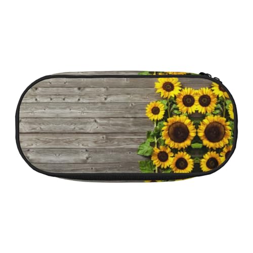 CHANGLEI Federmäppchen mit Sonnenblumen-Motiv, Doppelreißverschluss, 4 Stiftfächern, Netztasche, bedruckt, leicht, langlebig, Polyester, Federmäppchen für Schule, Büro oder Make-up-Organizer CHANGLEI Federmäppchen mit Sonnenblumen-Motiv, Doppelreißverschluss, 4 Stiftfächern, Netztasche, bedruckt, leicht, langlebig, Polyester, Federmäppchen für Schule, Büro oder Make-up-Organizer von CHANGLEI