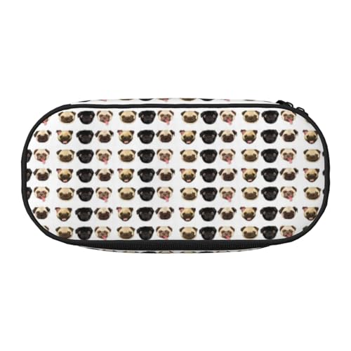 CHANGLEI Federmäppchen mit doppeltem Reißverschluss und 4 Stiftfächern, Netztasche, bedruckt, leicht, langlebig, Polyester, für Schule, Büro oder Make-up-Organizer, Schwarz / Gelb von CHANGLEI