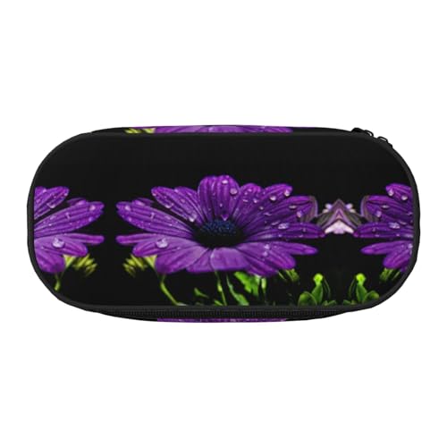 CHANGLEI Federmäppchen mit doppeltem Reißverschluss und 4 Stiftfächern, Netztasche, bedruckt, leicht, langlebig, Polyester, für Schule, Büro oder Make-up-Organizer, Violett von CHANGLEI