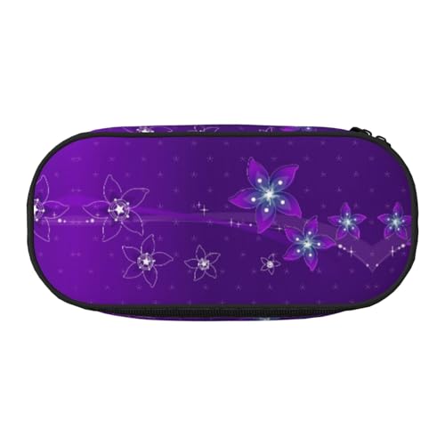 CHANGLEI Federmäppchen mit doppeltem Reißverschluss und 4 Stiftfächern, Netztasche, bedruckt, leicht, langlebig, Polyester, für Schule, Büro oder Make-up-Organizer, Violett von CHANGLEI