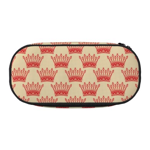 CHANGLEI Federmäppchen mit doppeltem Reißverschluss und 4 Stiftfächern, Netztasche, bedruckt, leicht, strapazierfähiges Polyester, Federmäppchen für Schule, Büro oder Make-up-Organizer, Rot von CHANGLEI