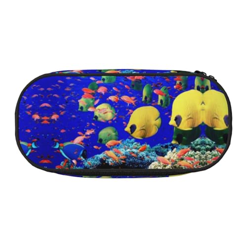 CHANGLEI Federmäppchen mit doppeltem Reißverschluss und 4 Stiftfächern, Netztasche, bedruckt, leicht, strapazierfähiges Polyester, Federmäppchen für Schule, Büro oder Make-up-Organizer von CHANGLEI