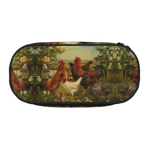 CHANGLEI Federmäppchen mit doppeltem Reißverschluss und 4 Stiftfächern, Netztasche, bedruckt, leicht, strapazierfähiges Polyester, für Schule, Büro oder Make-up-Organizer von CHANGLEI