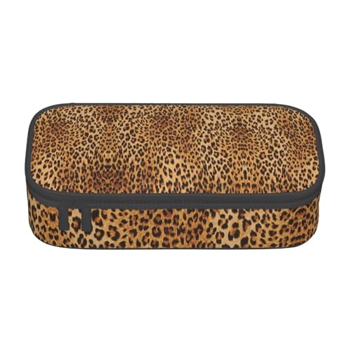 CHANGLEI Großes Federmäppchen mit Leopardenmuster und Fächern, bedrucktes Polyester, multifunktionales Federmäppchen, Schreibwaren-Organizer-Box, Schwarz , Einheitsgröße, Taschen-Organizer von CHANGLEI