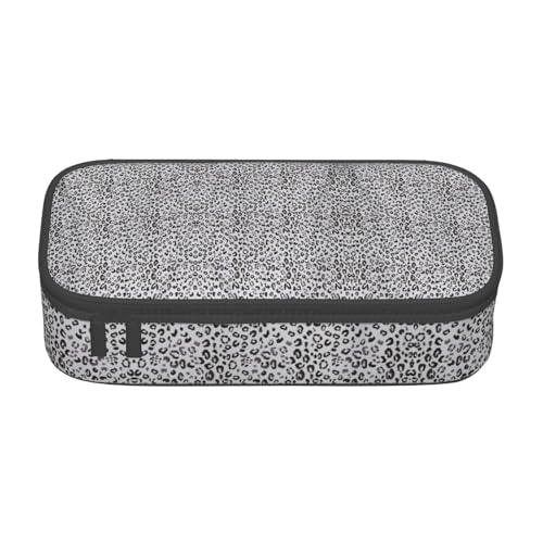 CHANGLEI Großes Federmäppchen mit Leopardenmuster und Fächern, bedrucktes Polyester, multifunktionales Federmäppchen, Schreibwaren-Organizer-Box, Schwarz , Einheitsgröße, Taschen-Organizer von CHANGLEI