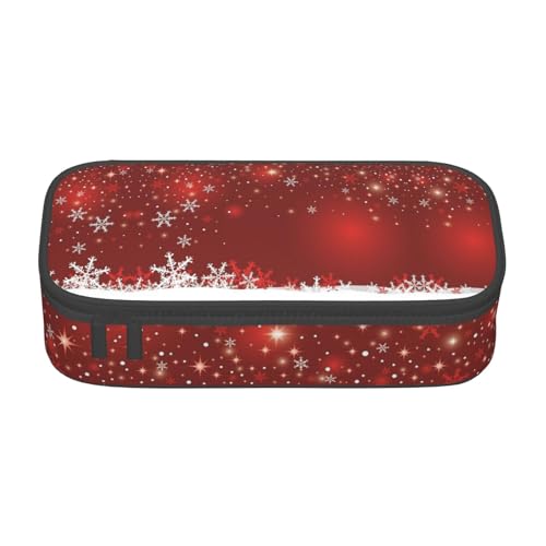 CHANGLEI Großes Weihnachts-Federmäppchen mit Fächern, bedrucktes Polyester-Multifunktions-Federmäppchen Schreibwaren-Organizer-Box, Schwarz , Einheitsgröße, Taschen-Organizer von CHANGLEI