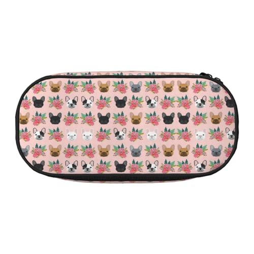 CHANGLEI Hunde-Federmäppchen mit doppeltem Reißverschluss und 4 Stiftfächern, Netztasche, bedruckt, leicht, strapazierfähiges Polyester, Federmäppchen für Schule, Büro oder Make-up-Organizer von CHANGLEI