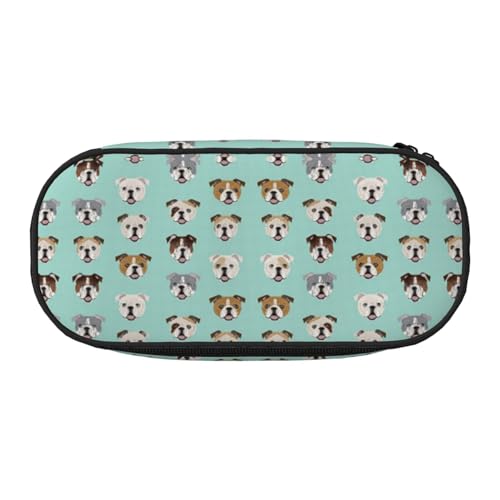 CHANGLEI Hunde-Federmäppchen mit doppeltem Reißverschluss und 4 Stiftfächern, Netztasche, bedruckt, leicht, strapazierfähiges Polyester, Federmäppchen für Schule, Büro oder Make-up-Organizer von CHANGLEI