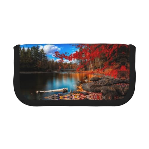 CHANGLEI Killarney National Park Robustes Federmäppchen aus Segeltuch mit Volldruck-Design, Doppelreißverschluss, schwarzer Rand, kontrastierendes Design, Mehrzweck-Organizer, Schwarz , Einheitsgröße von CHANGLEI