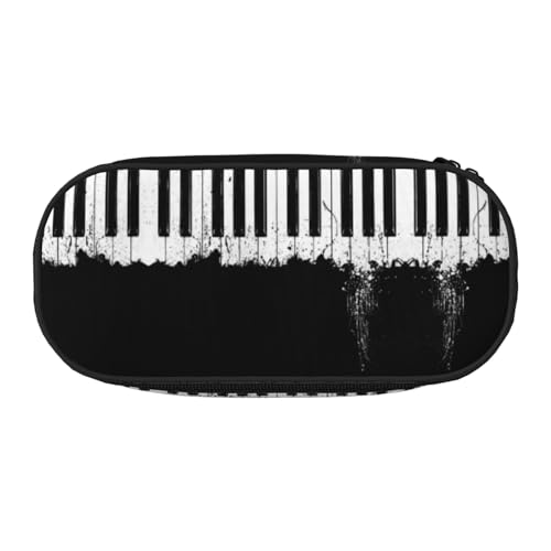 CHANGLEI Klavier-Federmäppchen mit doppeltem Reißverschluss und 4 Stiftfächern, Netztasche, bedruckt, leicht, strapazierfähiges Polyester, Federmäppchen für Schule, Büro oder Make-up-Organizer von CHANGLEI