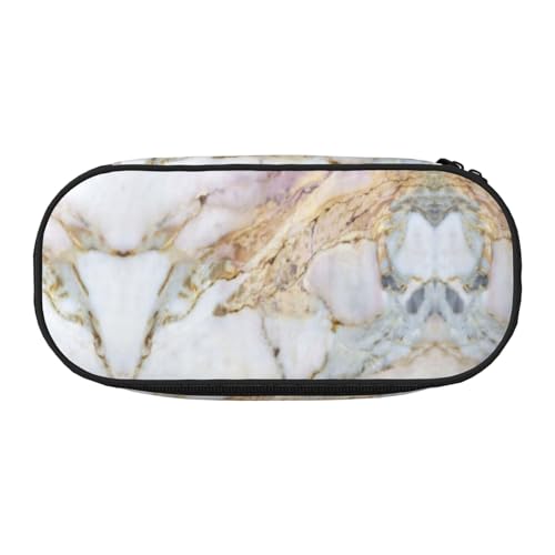 CHANGLEI Marmor-Federmäppchen mit doppeltem Reißverschluss und 4 Stiftfächern, Netztasche, bedruckt, leicht, strapazierfähiges Polyester, Federmäppchen für Schule, Büro oder Make-up-Organizer von CHANGLEI