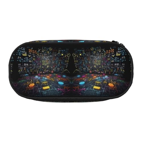 CHANGLEI Math Formula Federmäppchen mit doppeltem Reißverschluss und 4 Stiftfächern, Netztasche, bedruckt, leicht, strapazierfähiges Polyester, Federmäppchen für Schule, Büro oder Make-up-Organizer von CHANGLEI