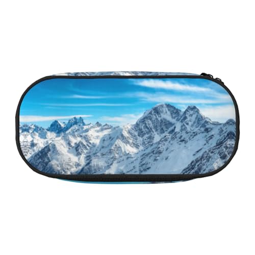 CHANGLEI Mountain Federmäppchen mit doppeltem Reißverschluss und 4 Stiftfächern, Netztasche, bedruckt, leicht, strapazierfähiges Polyester, Federmäppchen für Schule, Büro oder Make-up-Organizer von CHANGLEI