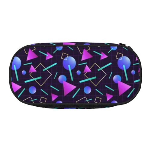 CHANGLEI Neon-Party-Federmäppchen mit doppeltem Reißverschluss und 4 Stiftfächern, Netztasche, bedruckt, leicht, langlebig, Polyester, Federmäppchen für Schule, Büro oder Make-up-Organizer von CHANGLEI