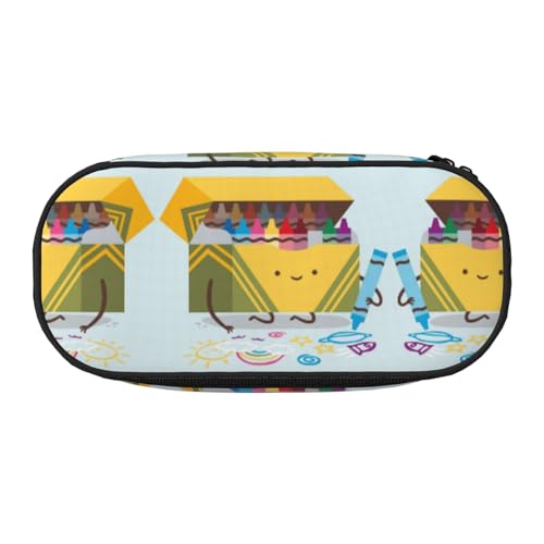 CHANGLEI Niedliches Federmäppchen mit doppeltem Reißverschluss und 4 Stiftfächern, Netztasche, bedrucktes, leichtes, strapazierfähiges Polyester-Federmäppchen für Schule, Büro oder Make-up-Organizer von CHANGLEI