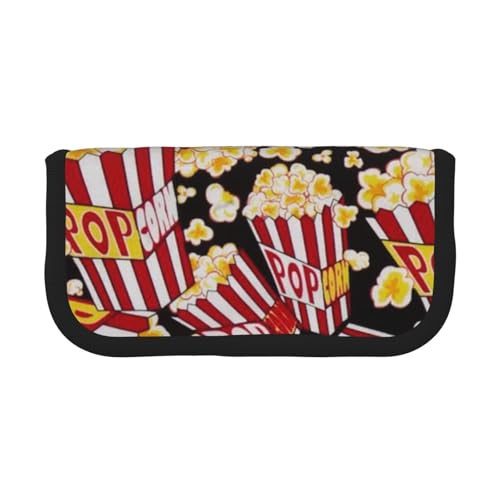 CHANGLEI Robustes Federmäppchen aus Segeltuch mit Popcorn-Druck, durchgehender Druck, doppelter Reißverschluss, schwarzer Rand, kontrastierendes Design, Mehrzweck-Organizer CHANGLEI Robustes Federmäppchen aus Segeltuch mit Popcorn-Druck, durchgehender Druck, doppelter Reißverschluss, schwarzer Rand, kontrastierendes Design, Mehrzweck-Organizer von CHANGLEI