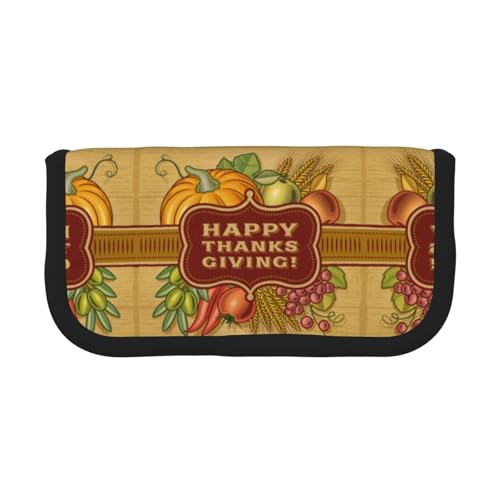 CHANGLEI Robustes Federmäppchen aus Segeltuch mit durchgehendem Druck, doppelter Reißverschluss, schwarzer Rand, kontrastierendes Design, Mehrzweck-Organizer von CHANGLEI