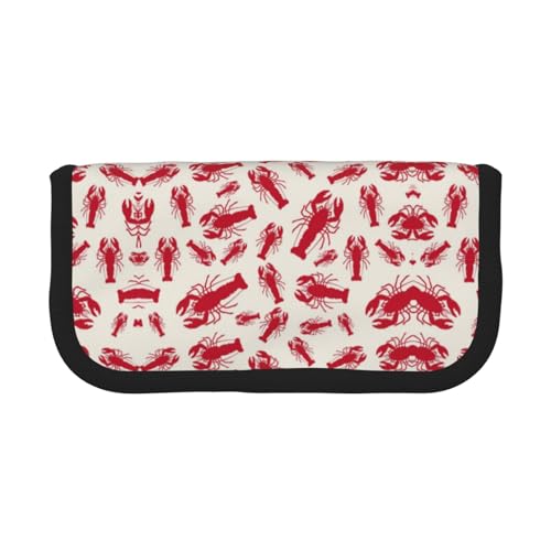 CHANGLEI Robustes Federmäppchen aus Segeltuch mit durchgehendem Druck, doppelter Reißverschluss, schwarzer Rand, kontrastierendes Design, Mehrzweck-Organizer von CHANGLEI