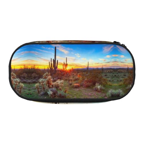 CHANGLEI Saguaros at Sunset Federmäppchen mit doppeltem Reißverschluss und 4 Stiftfächern, Netztasche, bedruckt, leicht, strapazierfähiges Polyester, Federmäppchen für Schule, Büro oder CHANGLEI Saguaros at Sunset Federmäppchen mit doppeltem Reißverschluss und 4 Stiftfächern, Netztasche, bedruckt, leicht, strapazierfähiges Polyester, Federmäppchen für Schule, Büro oder von CHANGLEI