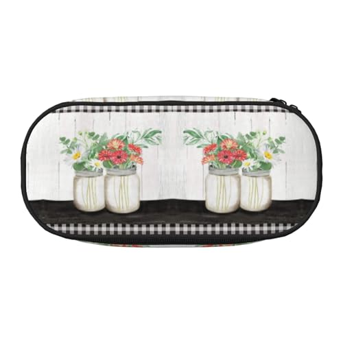 CHANGLEI Schönes Federmäppchen mit doppeltem Reißverschluss und 4 Stiftfächern, Netztasche, bedruckt, leicht, strapazierfähiges Polyester, Federmäppchen für Schule, Büro oder Make-up-Organizer von CHANGLEI