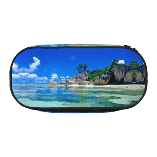 CHANGLEI Schönes Federmäppchen mit doppeltem Reißverschluss und 4 Stiftfächern, Netztasche, bedrucktes, leichtes, strapazierfähiges Polyester-Federmäppchen für Schule, Büro oder Make-up-Organizer von CHANGLEI